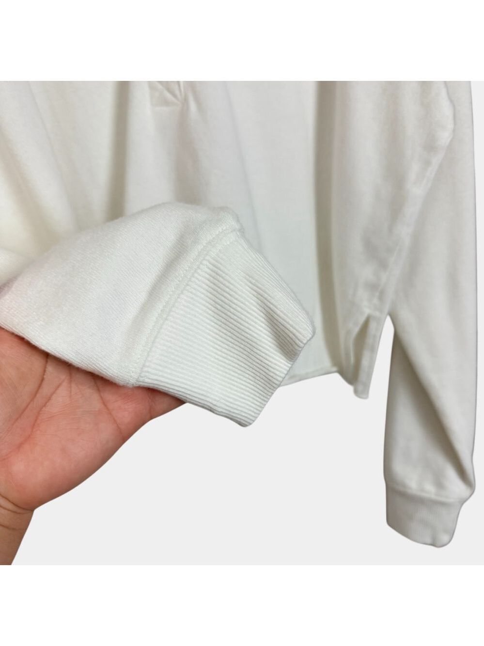 Aerie Collared Sweatshirt White Longsleeves, Casual Top, Sz XS - Picture 10 of 16
